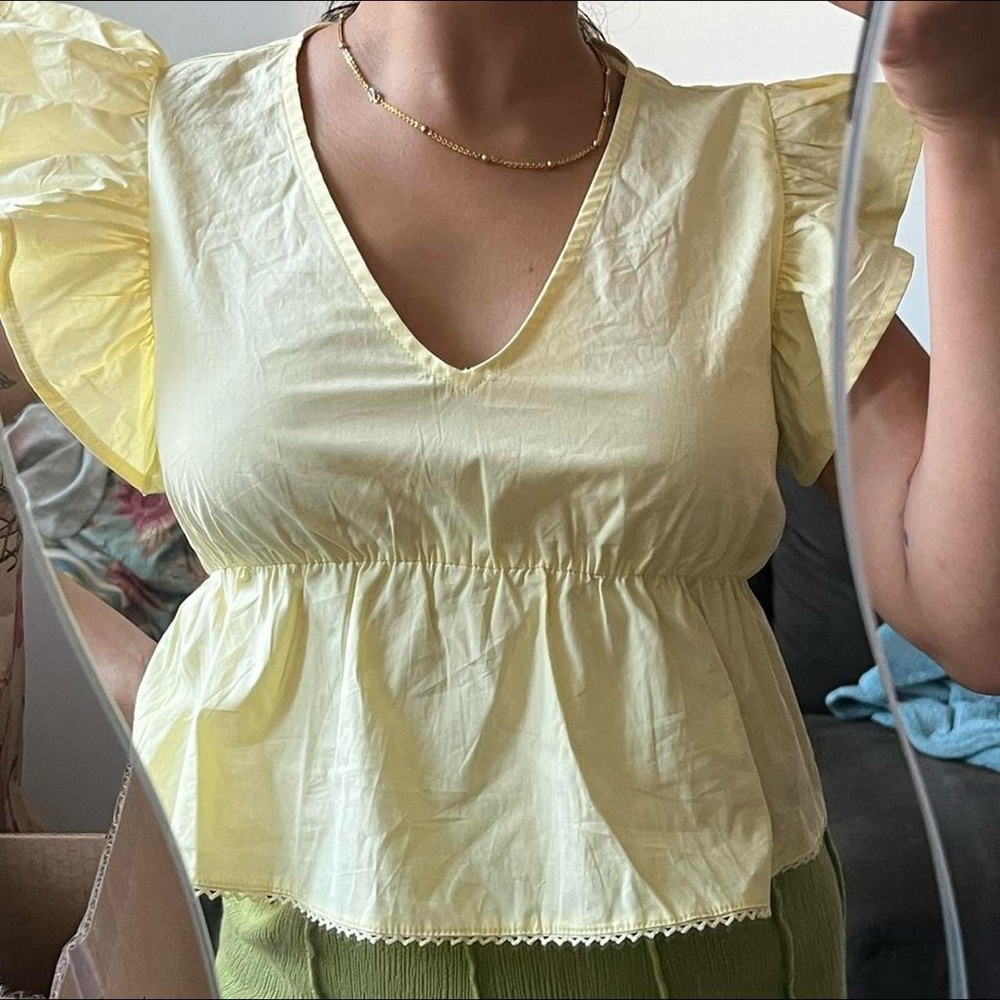 Butter yellow babydoll vibe top